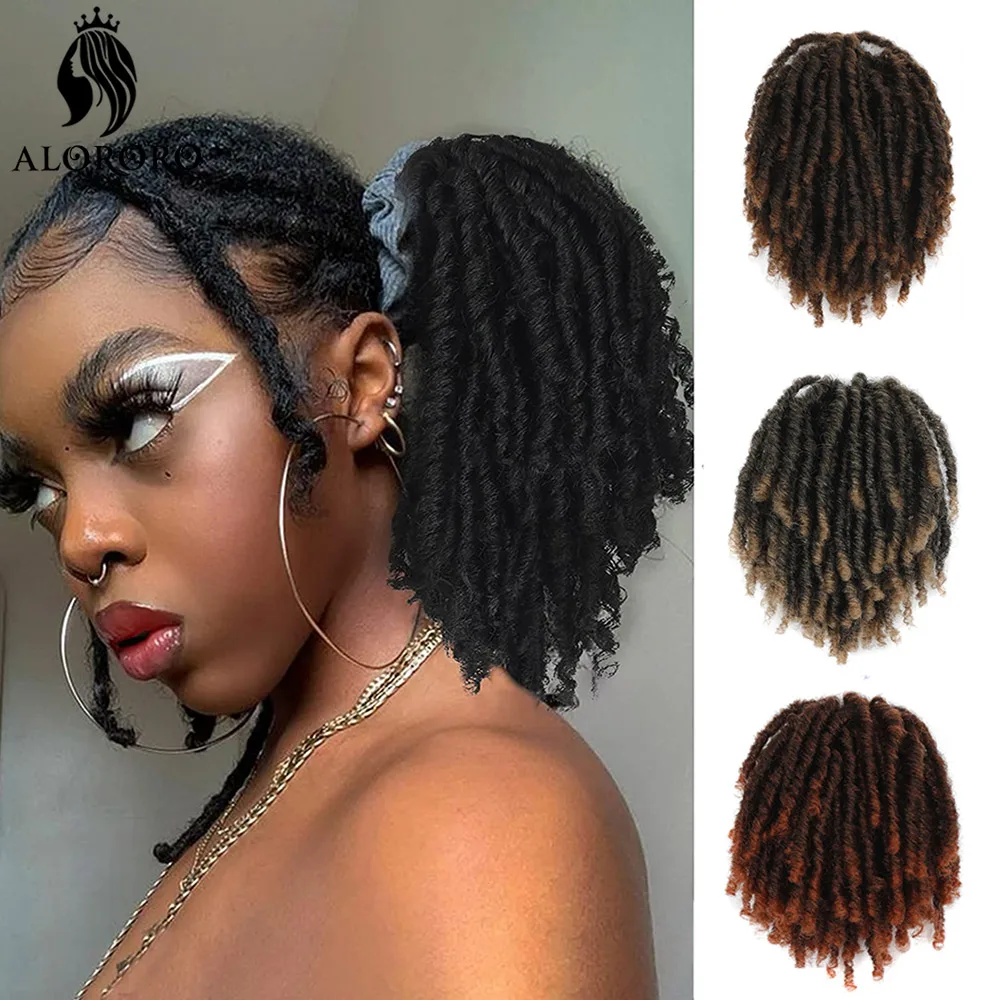 Synthetic Ponytail Short DreadLocks Bun Afro Kinky Curly Drawstring Ponytail Clip In Hair Extensions Fake Pony tail Hair Pieces