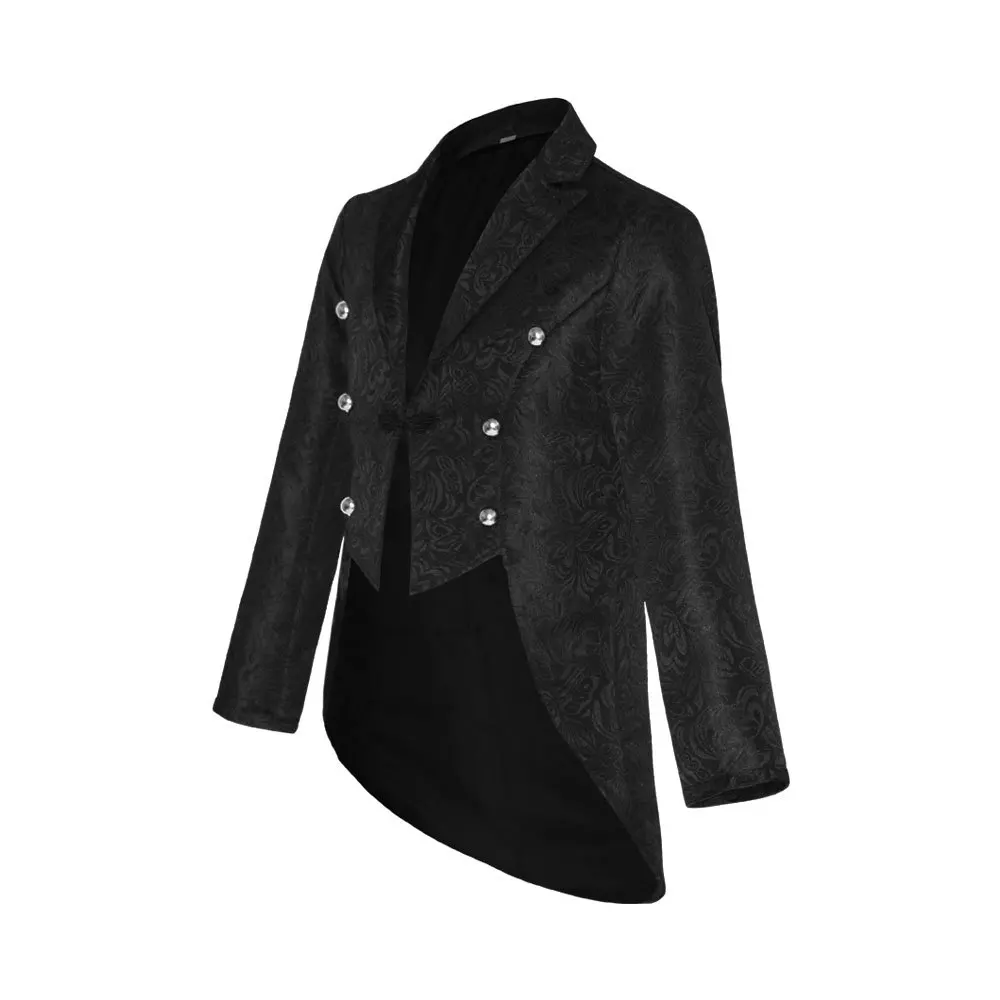 Men's Steampunk Windbreaker Vintage Prince Tuxedo Coat Medieval Renaissance Jacket Victorian Edwardian Role-playing Clothing