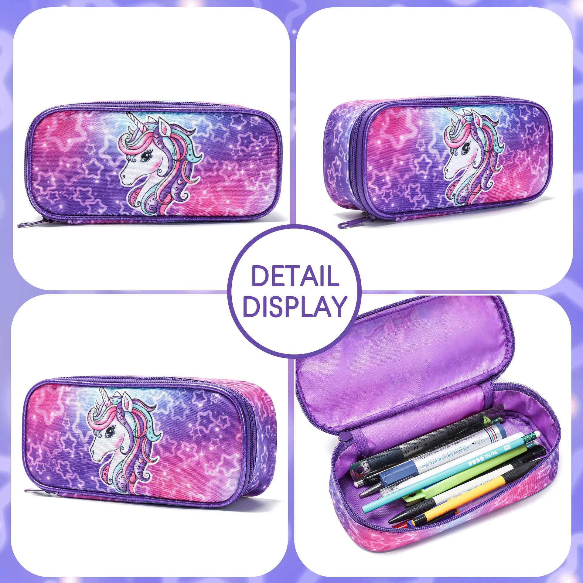 Primary School Student School Trolley Bags Set with Lunch Bag Pen bag Travel Trolley Bag for Girls Rolling Luggage Suitcase