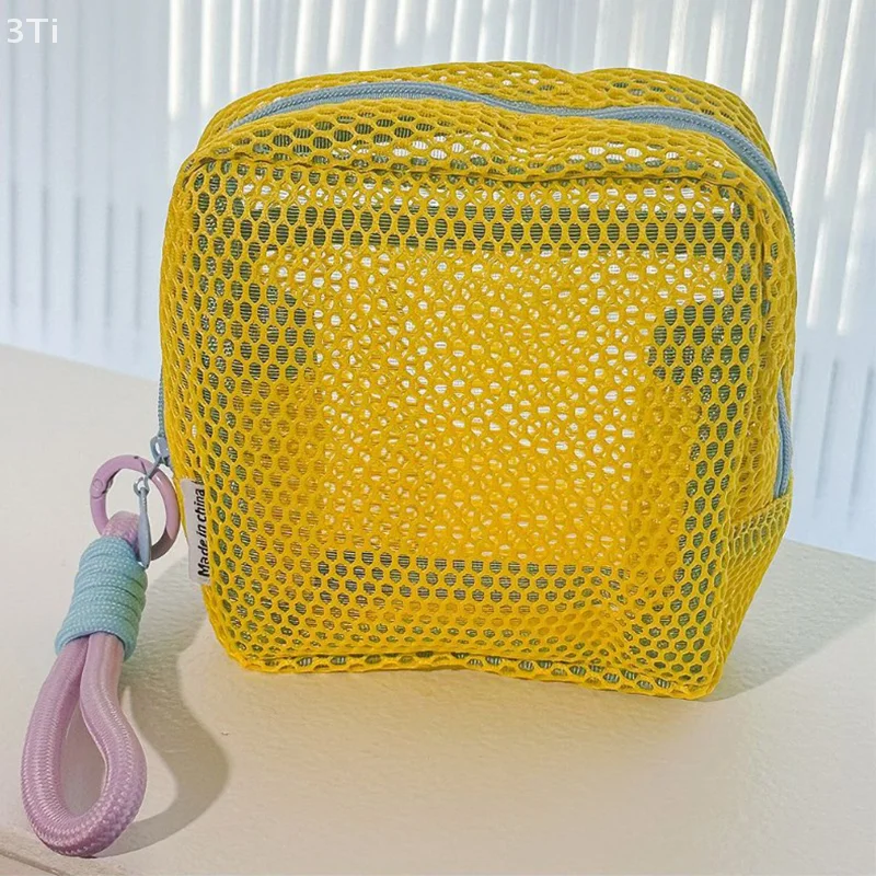 Portable Mesh Makeup Cosmetic Bag Zipper Travel Pouch Bag Make Up Case For Home Offices Travel Accessories Organizer