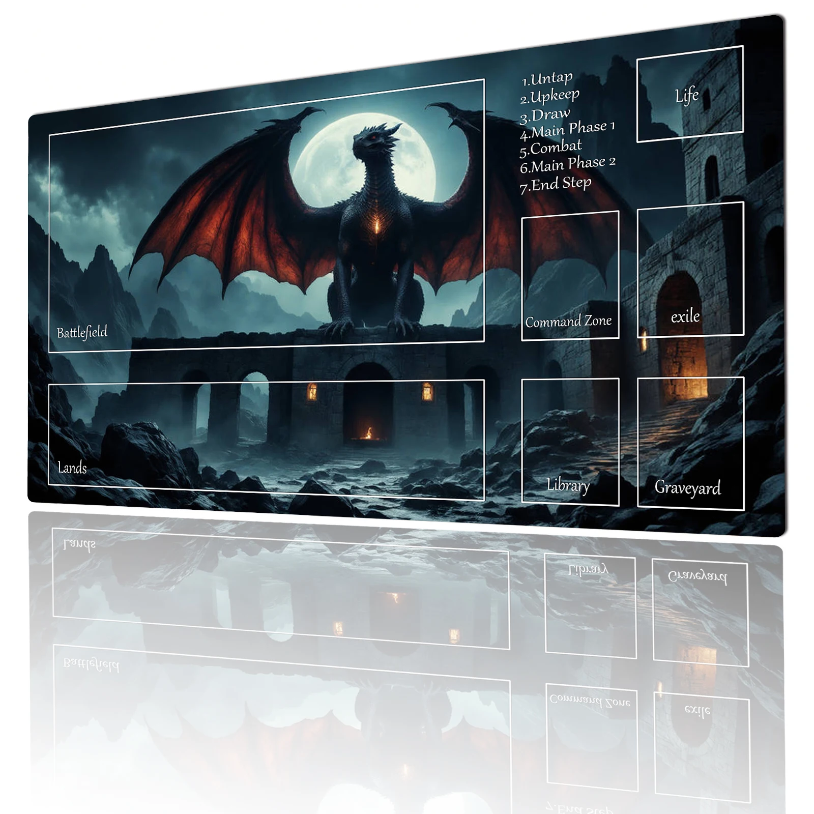 

Волшебные торговые карты, боевые игровые коврики, игровой коврик Castlevania Giant Dragon, коврик для мыши, аксессуары для ПК, резиновые противоскользящие коврики с кромкой