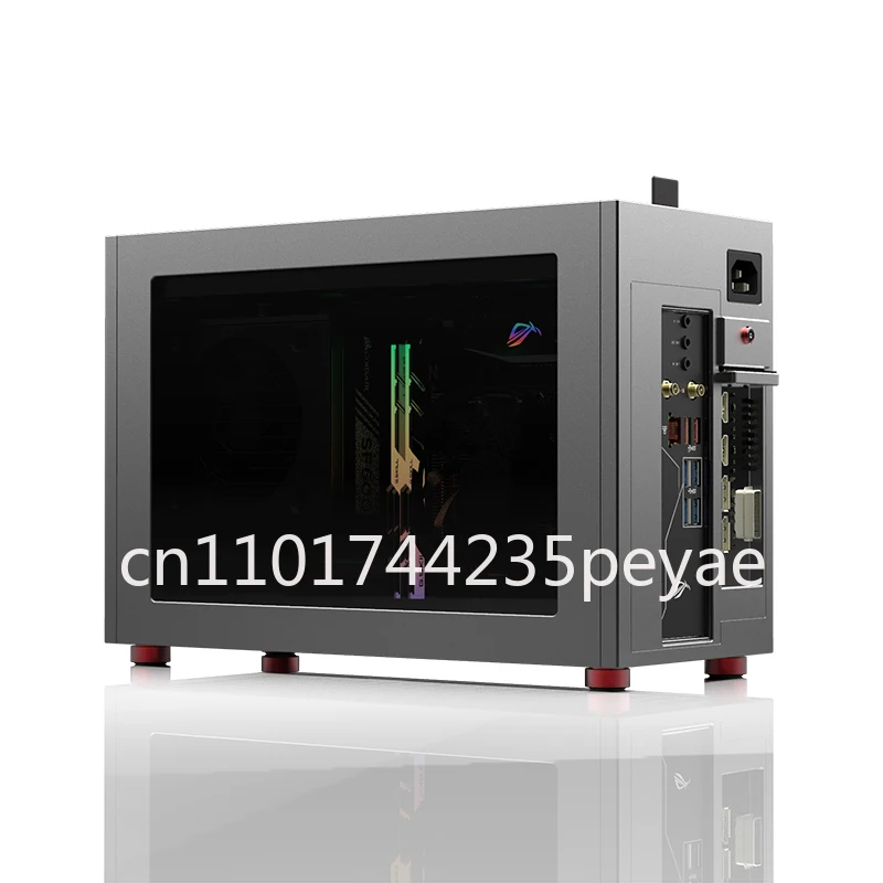 mini240 LL-33  water-cooled module itx chassis, all-aluminum double chamfer, tempered glass side penetration