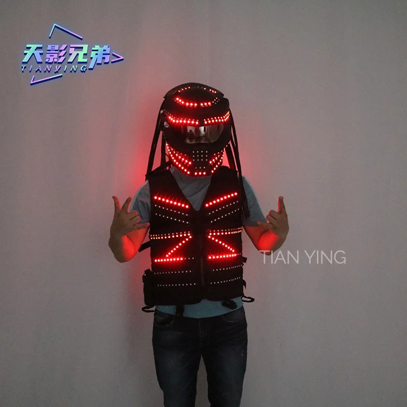 Alien Wars Iron Blood Warrior LED Luminous Clothing Stage Party Luminous Clothing Luminous Helmets