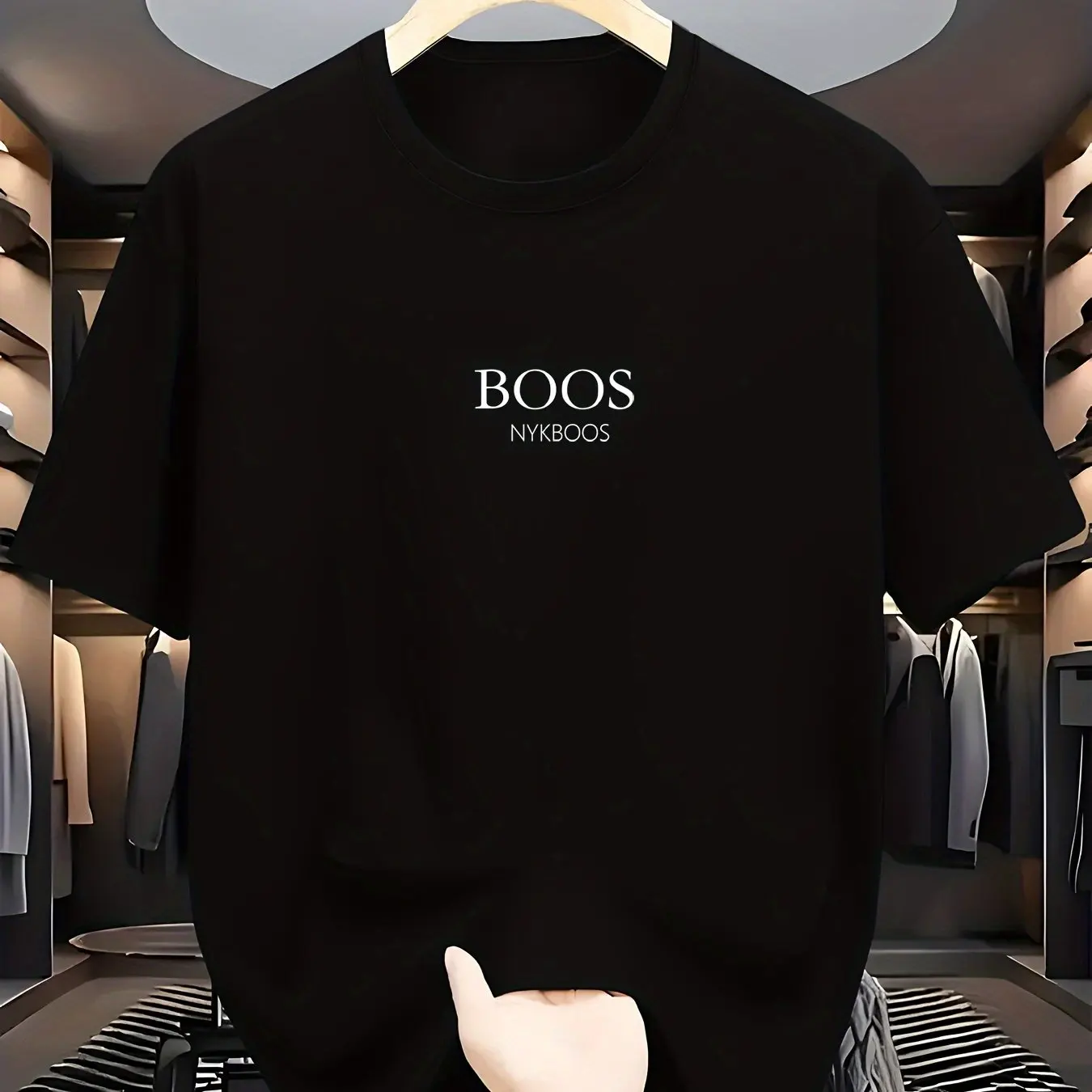 Camiseta Minimalista con Letras para Hombre, Transpirable, Resistente a las Arrugas, Manga Corta, Premium, Informal de Negocios, para Uso Diario
