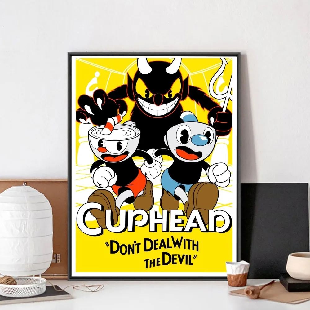 Cartoon Game C-Cuphead Poster No Framed Poster Kraft Club Bar Paper Vintage Poster Wall Art Painting Bedroom Study Stickers