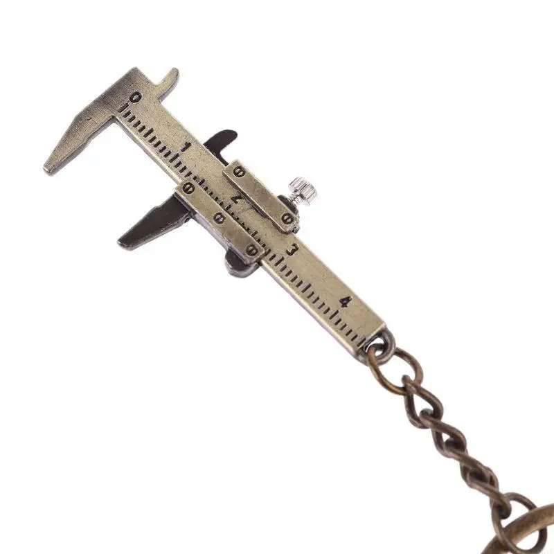 Q81C Portable Mini Vernier Caliper Measure Tools for Key Chain Zinc Alloy Calipers Gauge Slide Ruler for Key Ring Woodworking