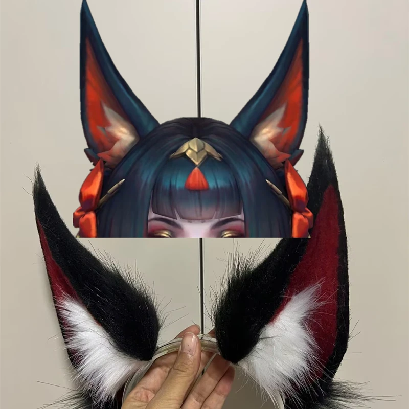 

Custom Halloween Spirit Blossom Ahri Cosplay LOL Cosplay Ears Hairhoop Heagwear for Anime Lolita Cosplay Costume Accessories