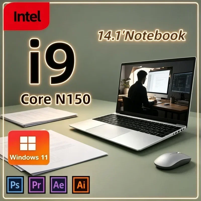 New Hot 2026 Intel Core N150 Notebook 14.1 Inch Ultra Slim 16GB 32GB 2TB Win11 For Gaming Office Daily Study