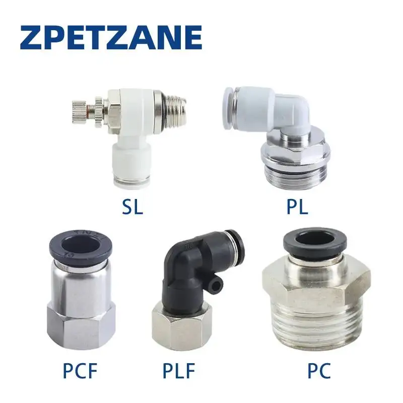 Pneumatic PCF PC PL SL PLF Quick Connector 4/6/8/1012mm Hose 1/4
