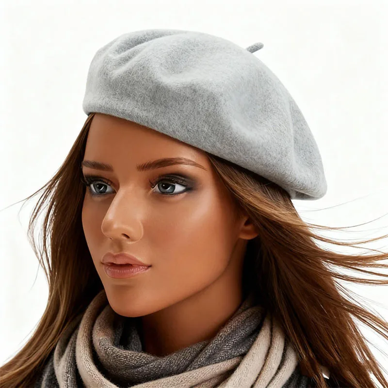 겨울 모자 보이나 애니메이션 액세서리 베레모 여성 코스프레 캐시미어 울 겨울 한국 화가 블랙 베레모 여성용