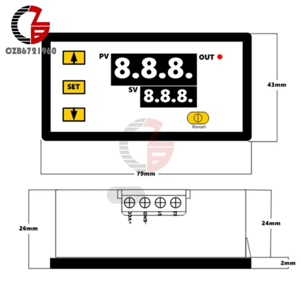 W3230 AC 110V-220V cyfrowy regulator temperatury LED termostat z termometrem termicznym/chłodzącym termometr domowy