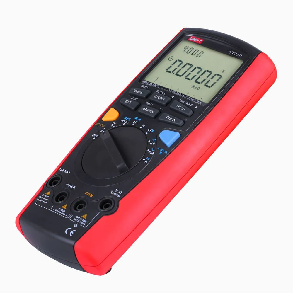 UNI-T UT71C Intelligent Digital MultiMeters True RMS Max Display 39999 Volt Amp Ohm Capacitance Temp Tester USB Data Transfer