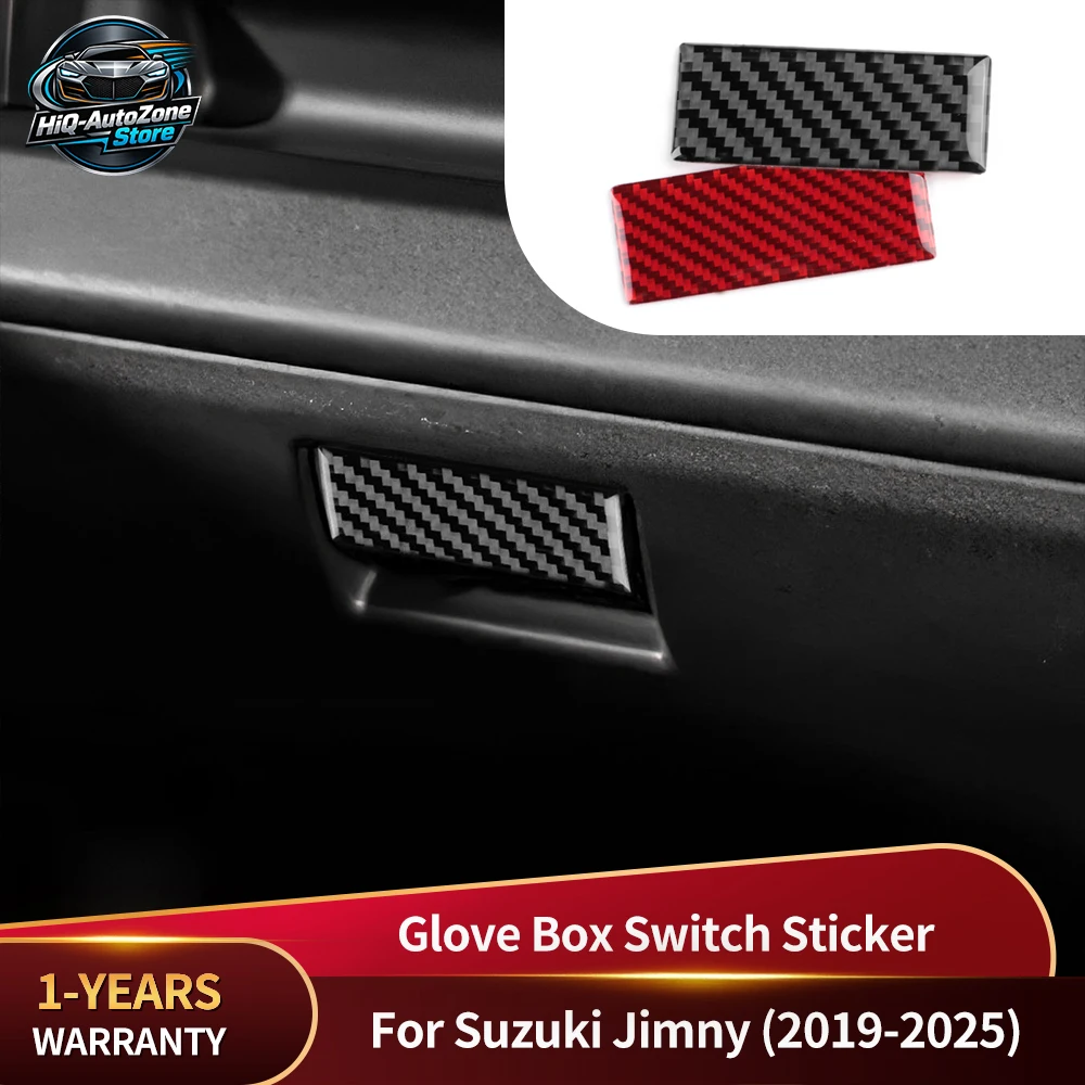 For Suzuki Jimny 2019 2020‑2025 Carbon Fiber Passenger Storage Compartment Decor Trim Switch Sticker Interior Car Accessories