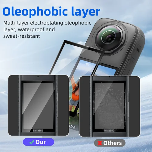 Imagen 2 del producto Protectores de lente de vidrio óptico 2 en 1 para Insta360 X5 y protector de pantalla 99% HD de cobertura completa, accesorios para cámara Insta 360 X5