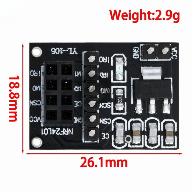 1PCS  Socket Adapter plate Board for 8Pin NRF24L01 Wireless Transceive module 51