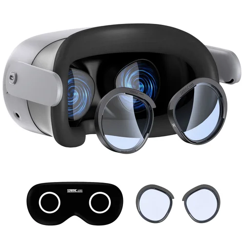 Adecuado para Meta Quest 3S VR cubierta protectora de lente de anillo resistente a los arañazos, accesorios Quest 2 de luz azul antiojos
