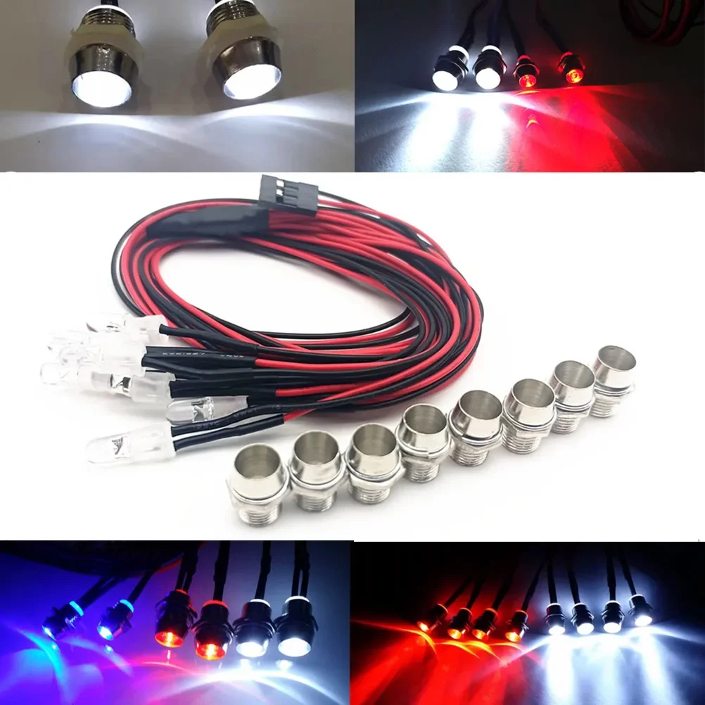 

2 /4 /6 /8 Kit 2 White Red Blue for 1/10 1/8 HSP SCX10 D90 HPI Car RC Model Drift Car Headlight LED