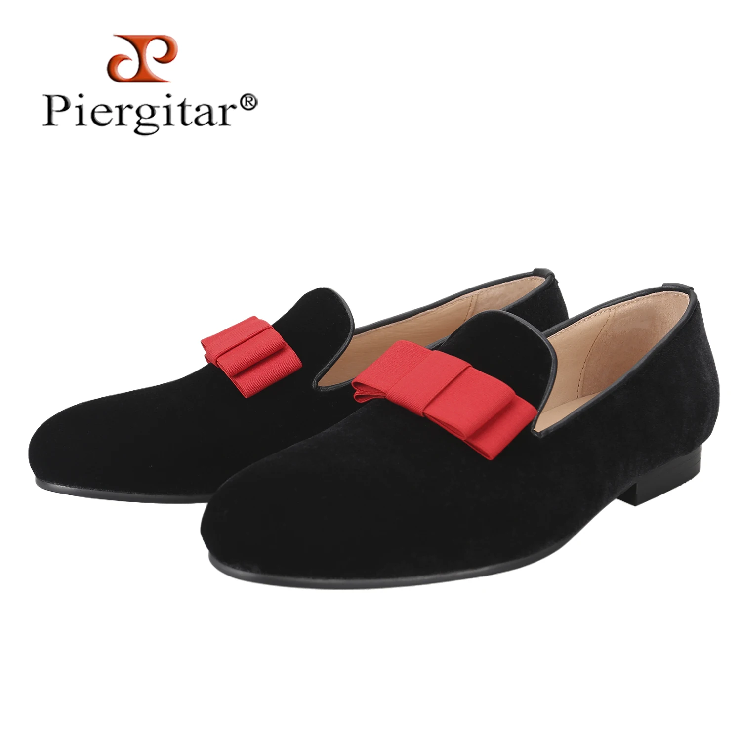 

Мужские бархатные лоферы-слиперы Piergitar в британском классическом стиле с индивидуальной завязкой-бабочкой ручной работы для повседневной и официальной носки