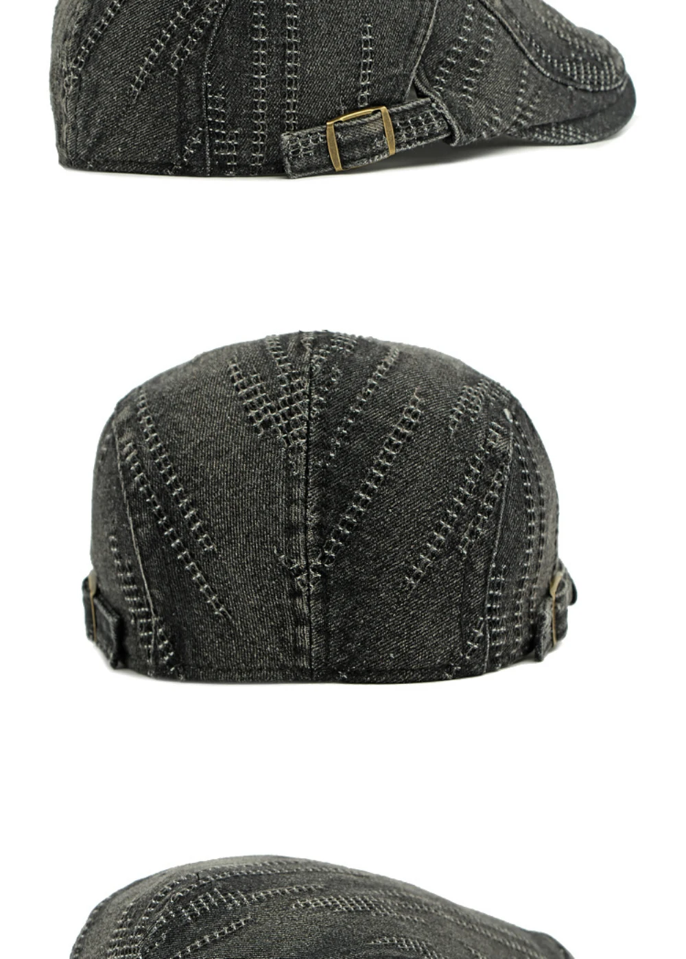 HT4768 Baskenmützen Frühling Sommer Herbst Denim-Kappen für Männer Frauen Baumwolle Künstler-Malermütze Unisex Ivy Flachmütze – Detail 14