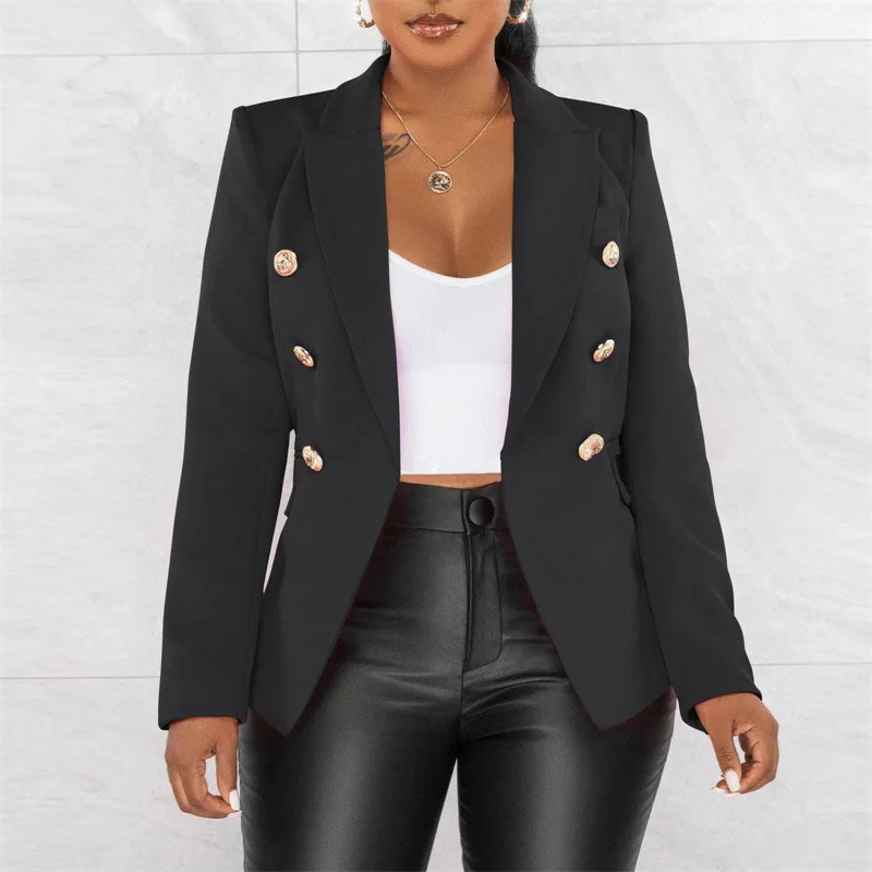 Oversize Blazer Frauen Langarm Schwarz Anzug Streetwear Koreanische Chic Lose Jacke Frühling Herbst Mantel Zweireiher Tweed Neue