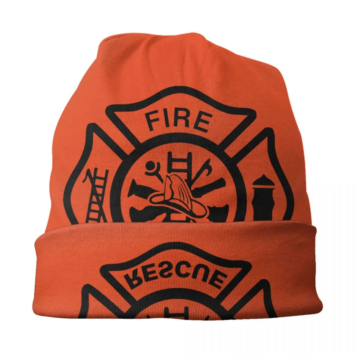 Custom Fire Rescue Firefighter Skullies Beanies Caps Unisex Winter Warm Knitting Hat  Fireman Bonnet Hats Outdoor Ski Cap