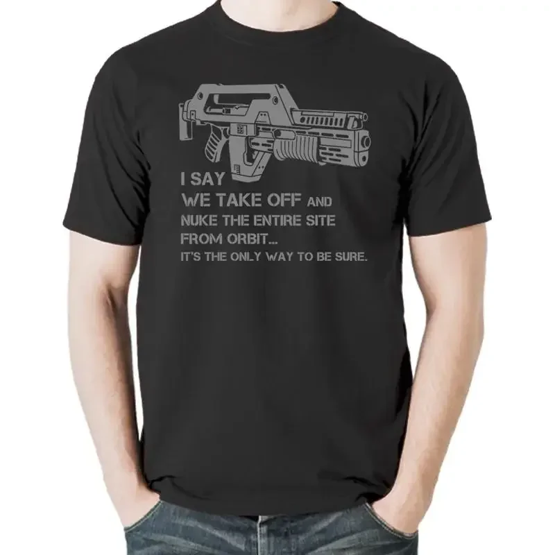 Aliens M41a Pulse Rifle Predator Nuke Firepower Gun Movie T Shirt New