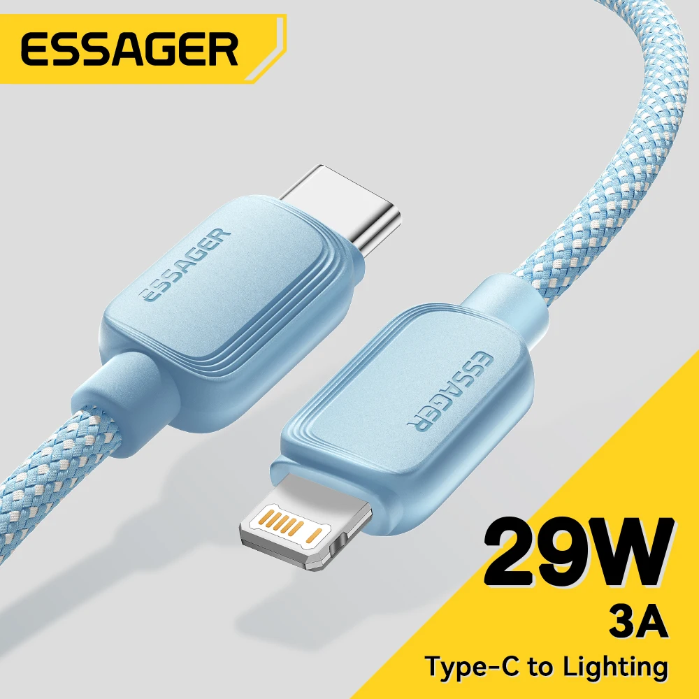 Essager USB típusa C Vezeték számára IPhone 14 13th 12 11 Menő Minden XS Palládium 20W gyorsan töltő USB C hogy Villámgyors 29W vezeték Telefonzsinór számára ipad macbook