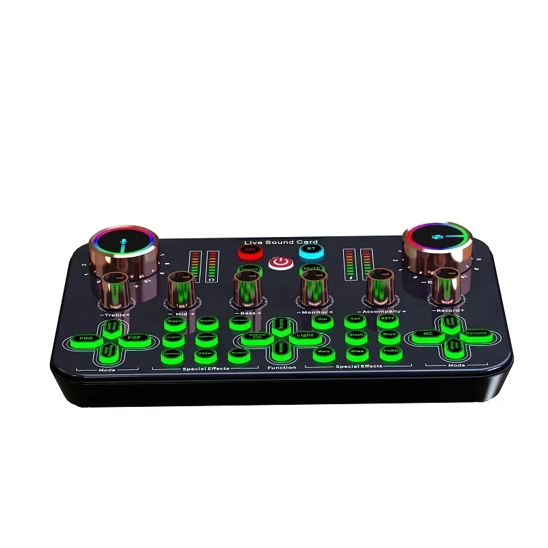 Professional 48V Microphone Sound Card DJ16 Live Broadcast Audio Mixer For Mobilephone Karaoke Singing Equipment K600