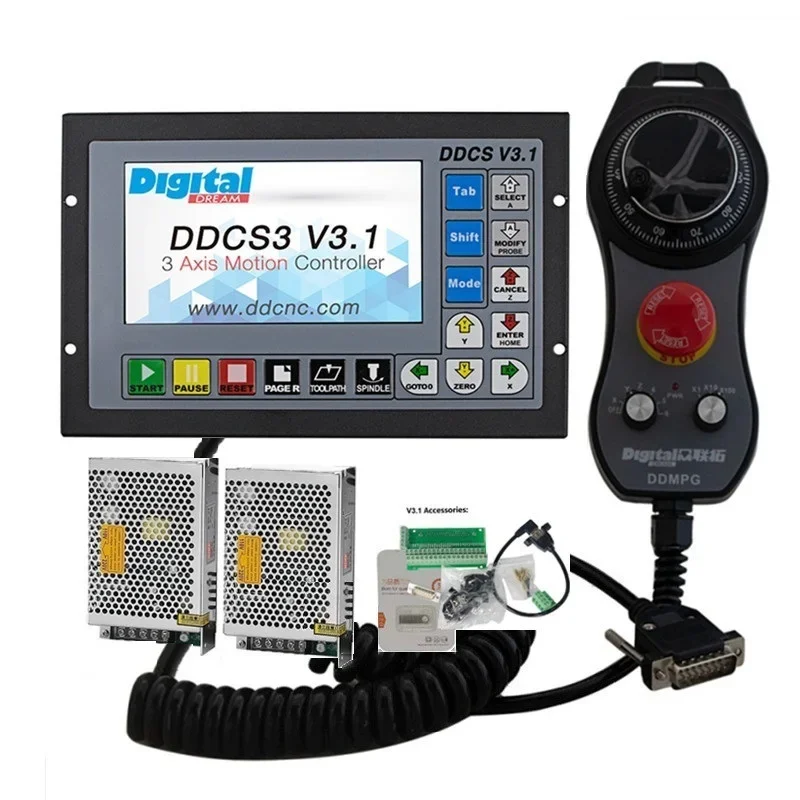 Digital Dream DDCS4 V3.1 4 Axis CNC Standalone Controller Kit including Handwheel Encoder &  24V Power Supplies For Router CNC