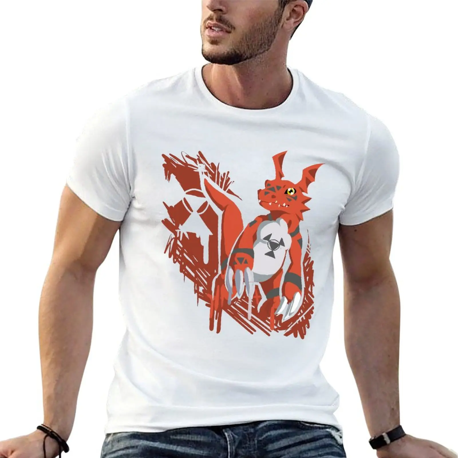 

Guilmon T-Shirt black cotton t-shirt plain for man package cotton t shirts man 100% T-Shirt