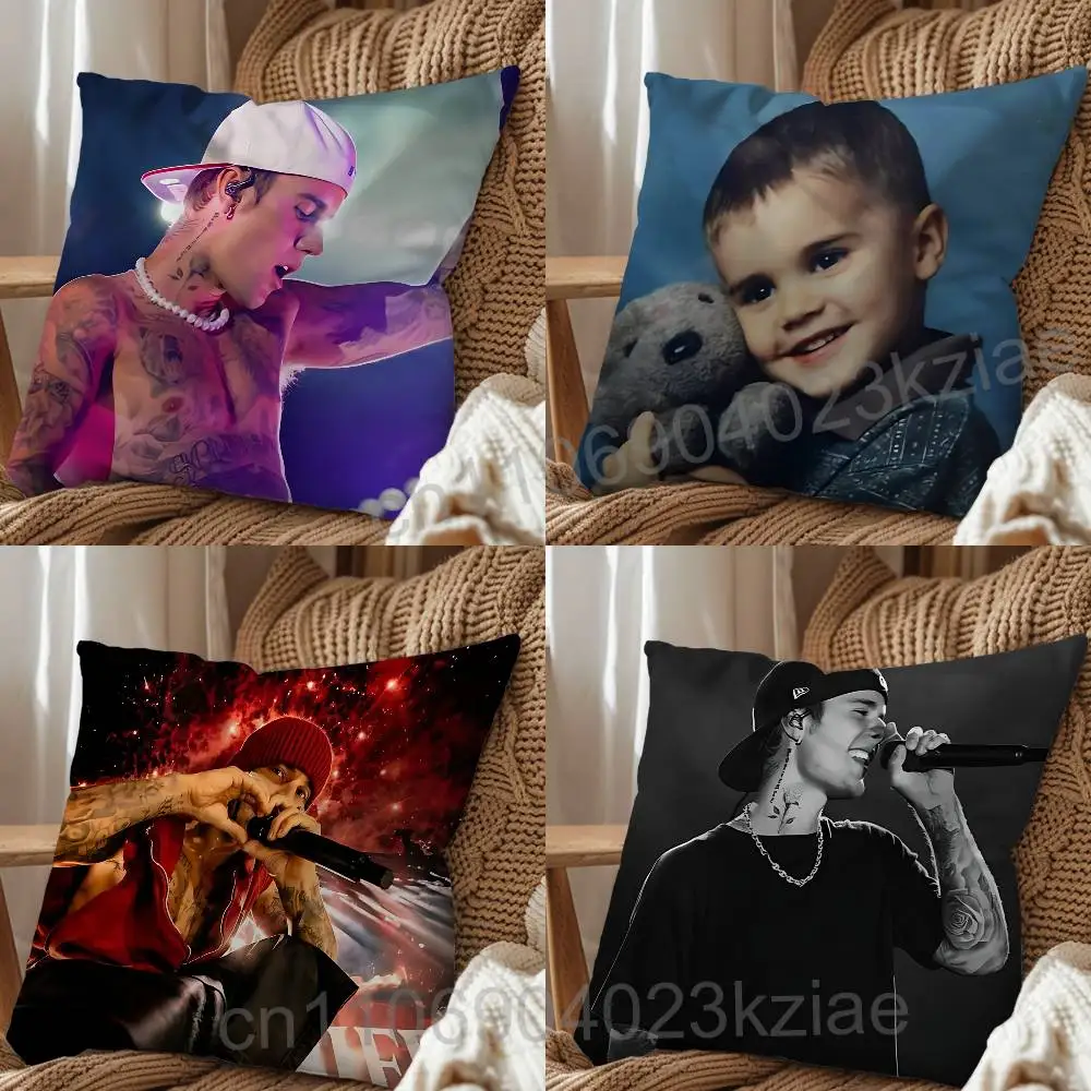 Canadian singer JB Justin Bieber Pillow Case Office Cushions Suitable For Sofa Car Bedroom Decorative Cushion Cover