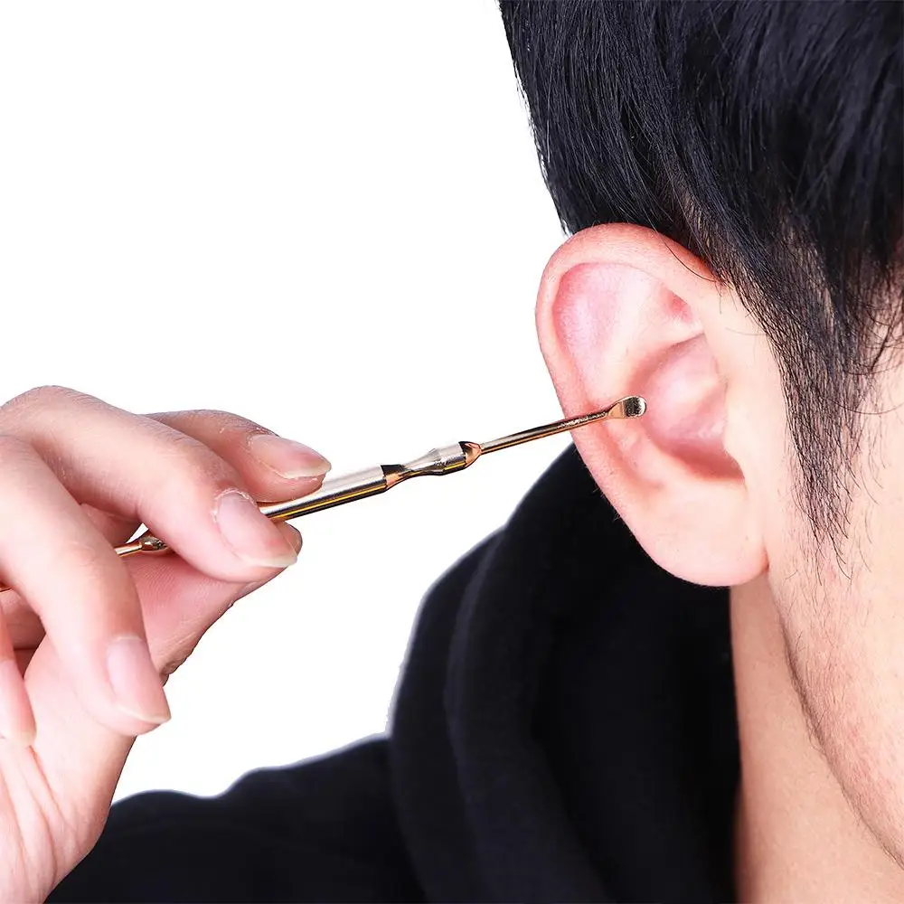 Cure d'Oreille en Acier Inoxydable localité pour Adulte, Soins des Oreilles, Type Spirale, Nettoyeur d'Oreilles, Cuillère à Creuser, Outil de Suppression du Cérumen, Cueillette d'Avertissement