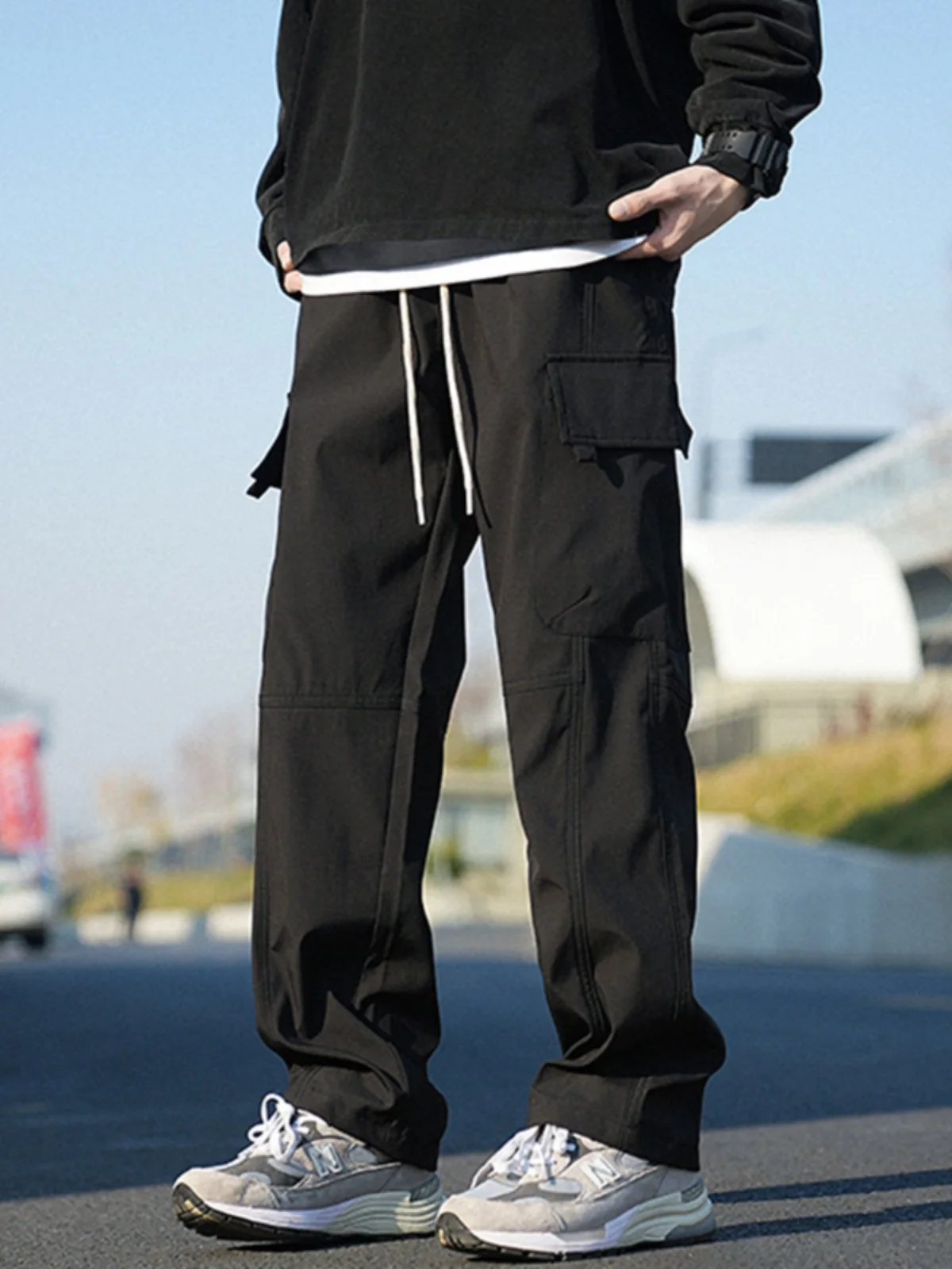 

Мужские брюки American Sle Softell для весны и осени, прямого кроя, в стиле рабочей одежды, модные, в стиле High Street, с большими карманами