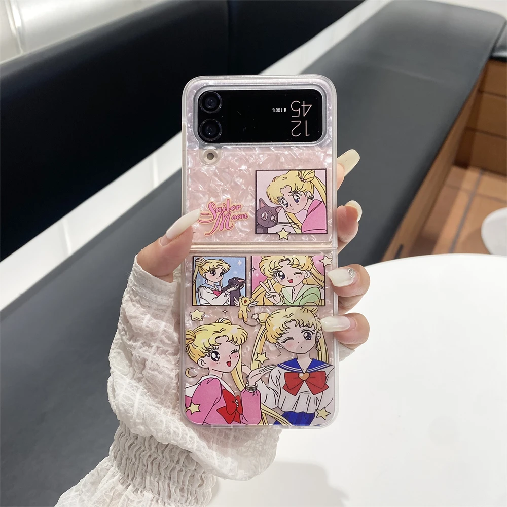 Cute Cartoon Japanese Anime Sailor Moon Phone Case For Samsung Galaxy Z Flip 7 6 5 Case Soft TPU Back Cover For Z Flip 3 4 view 4