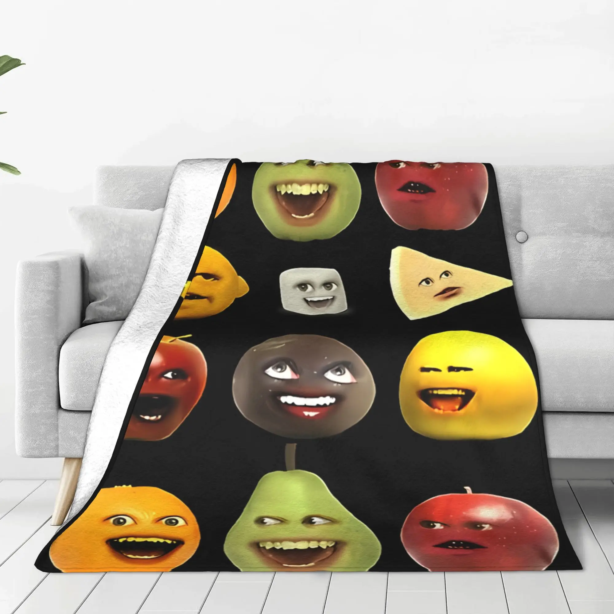 1PC Home Cute Room Decor Characters Blanket Throw Blanket Annoying Orange Novelty Warm Blanket All Season