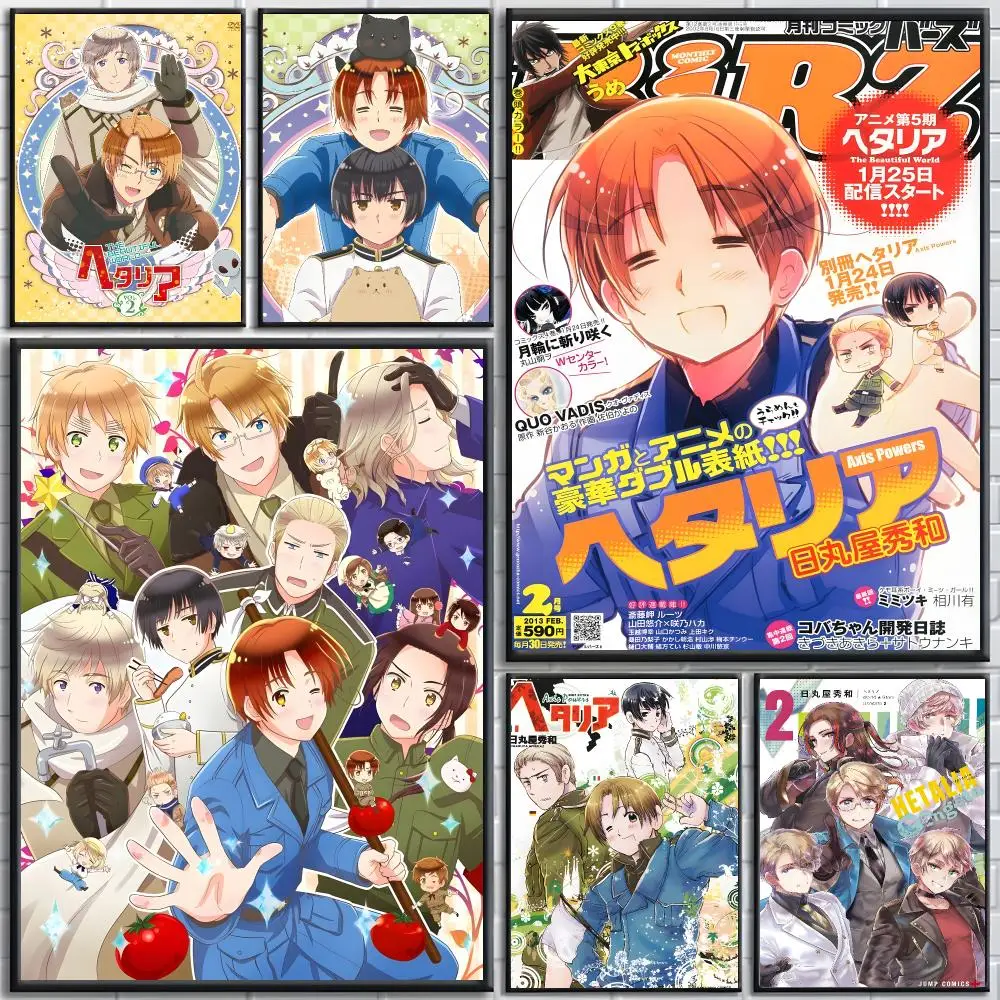 Anime Hetalia World Stars Poster poster Self-adhesive wall stickers, suitable for room decoration, high-quality printing.
