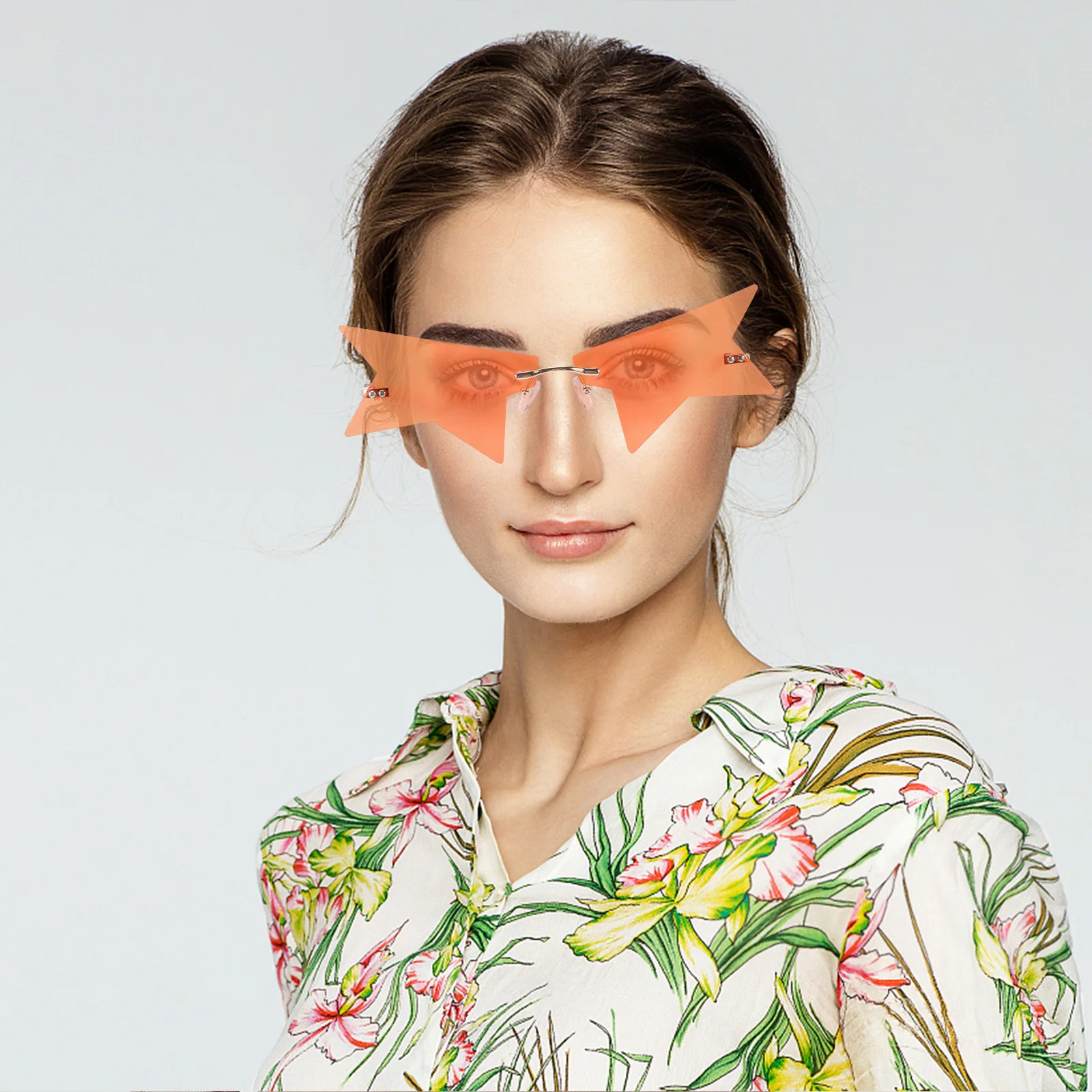 

Creative Rimless Glasses Funny Eyeglasses Fashion Party Sunglasses Props Photography Festival for Women Men Rimless Sunglasses