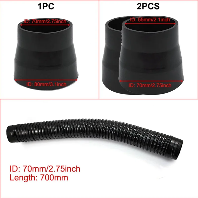 

AEE5-Car Modification Cold Intake Air Filter Kit High Flow Air Filter 76Mm Intake Air Box Kit 3-Inch