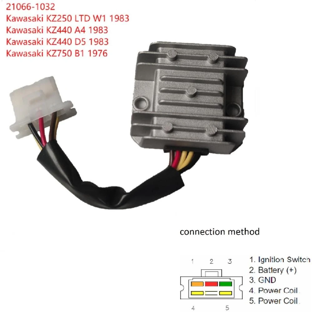 Motorcycle Voltage Regulator Rectifier For Kawasaki KZ250 LTD W1 KZ440 A4  KZ440 D5 1983 KZ750 B1 1976 21066-1032 Accessories