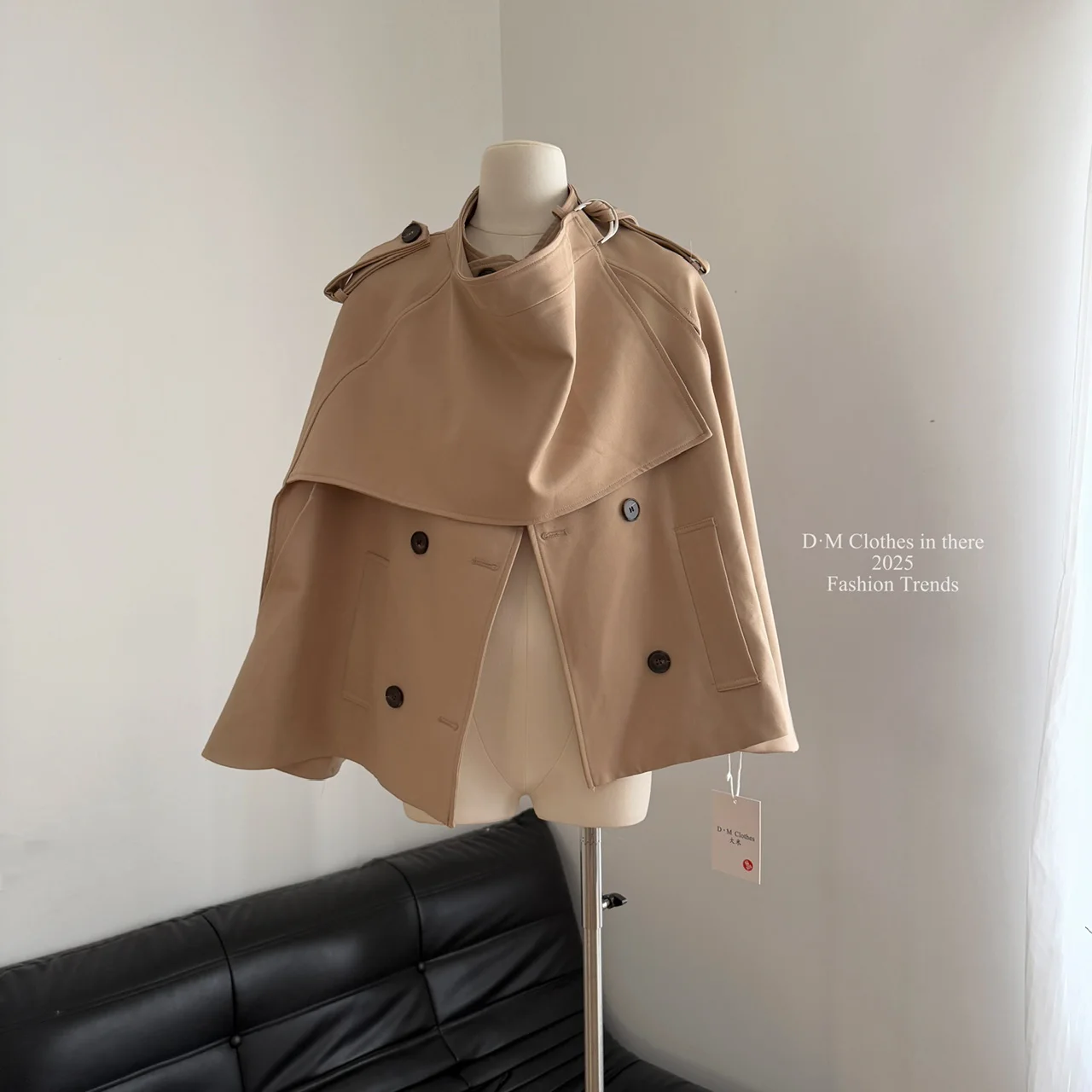 

Женский осенне-зимний плащ в английском стиле, нерегулярная накидка, женская уличная одежда, элегантная двубортная накидка, верхняя одежда, топ