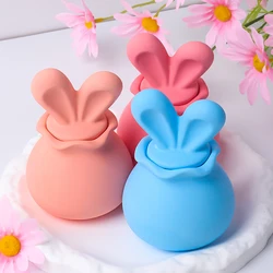 3D Bunny Shape Jar Ornament Molds Creative Cute Rabbit Ears Gypsum Cement Scented Candle Jar Silicone Mould Home Decor Supplies