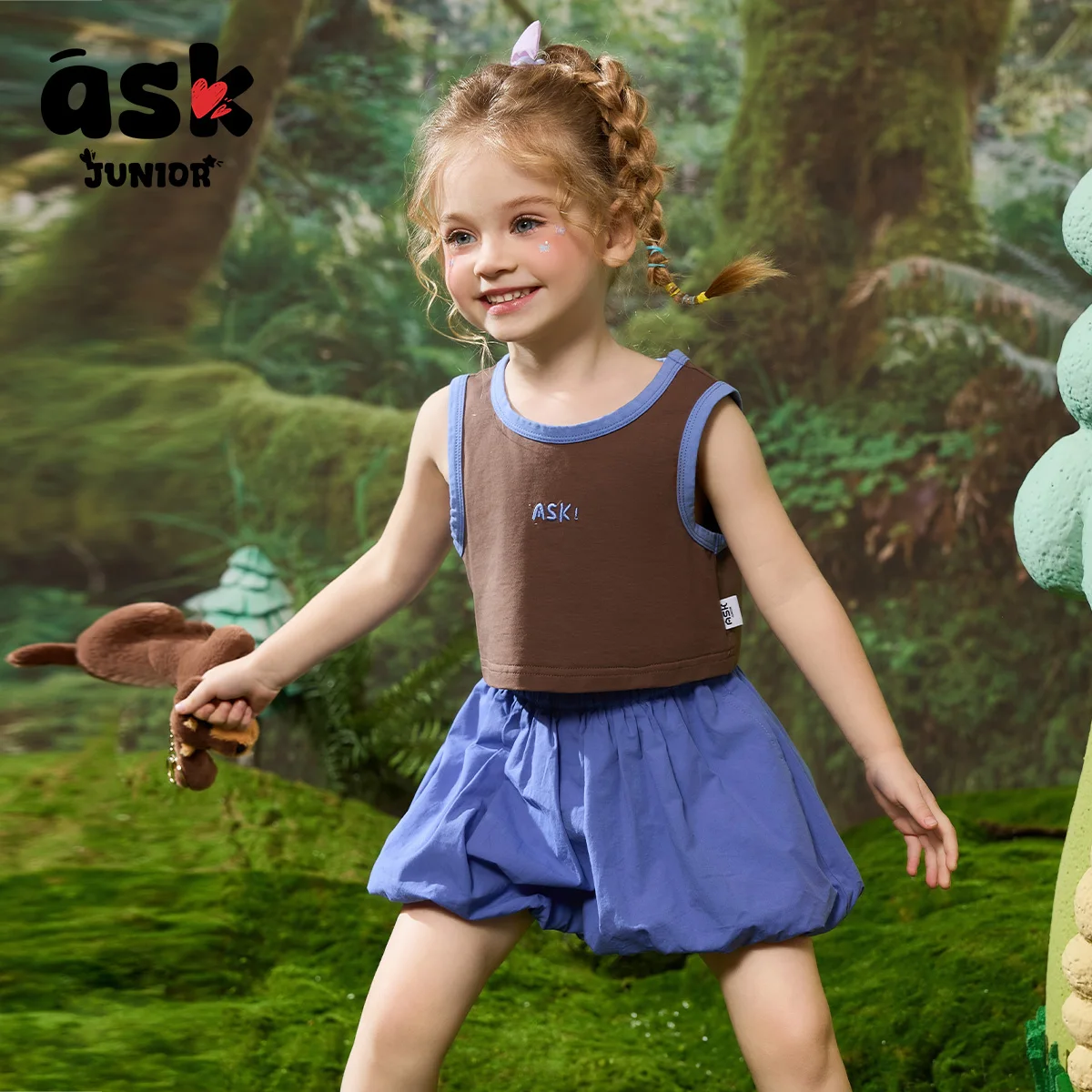 اسأل الفتيات الصغيرات الصيف الأطفال التباين اللون محبوك سترة برعم السراويل تنورة قطعتين مجموعة #2