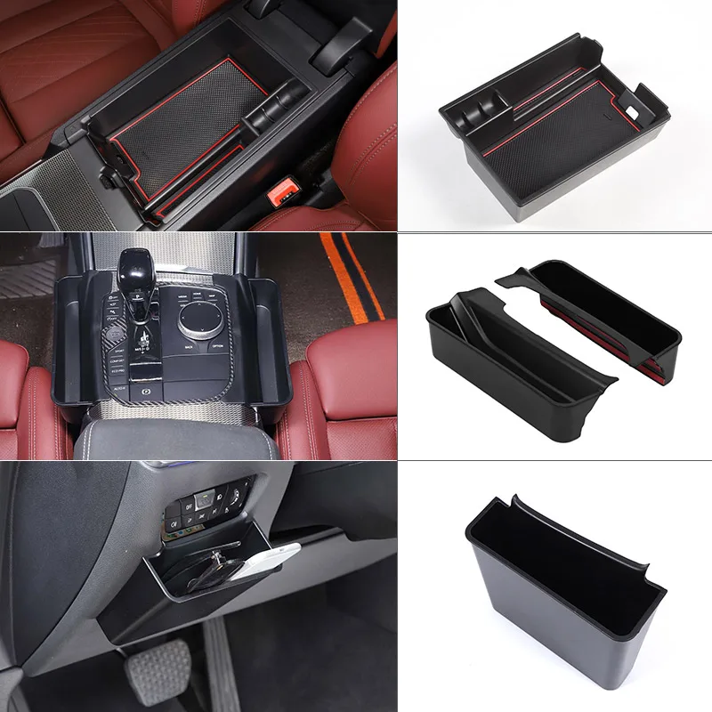 

For BMW 3 Series G20 2020-2024 ABS Black Car Center Console Armrest Box Storage Box Gear Shift Side Storage Box car Accessories