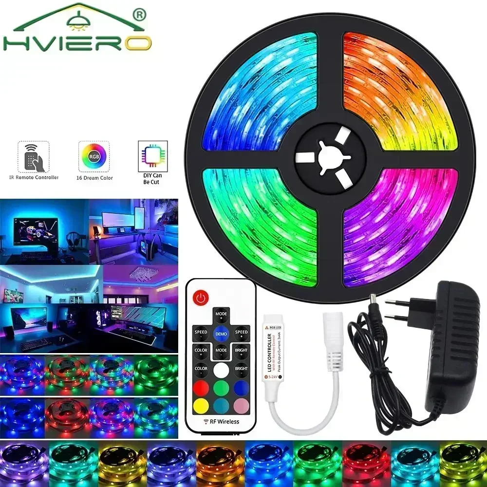 17Key Controller LED Strip Tape Diode Strips 2835 270Led Flexible Ribbon Light RGB DC12V For Household TV Backlight Decor 5M 10M