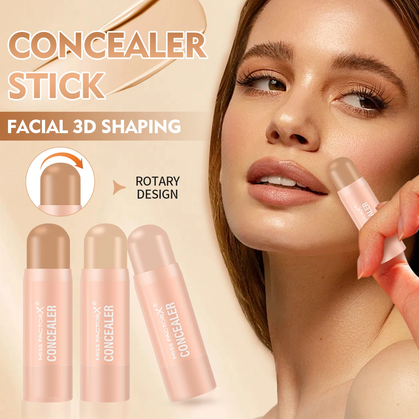 24 Teile/schachtel 3-farbiges Concealer-Set, natürlich aufhellend, deckt Speckle Akne Print Black Eye Tear Groove ab, nicht leicht zu entfernendes Make-up