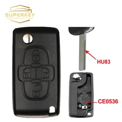 Custodia per chiave a distanza per auto SUPERKEY 4 pulsanti per Peugeot 207 307 308 407 607 807 per Citroen C2 C3 C4 C5 C6 Flip chiave pieghevole Shell