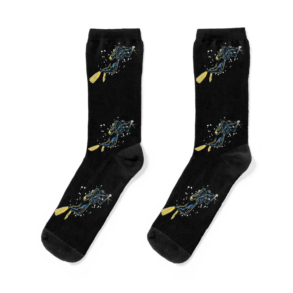 diver, dive Socks custom essential designer crazy Ladies Socks Men's
