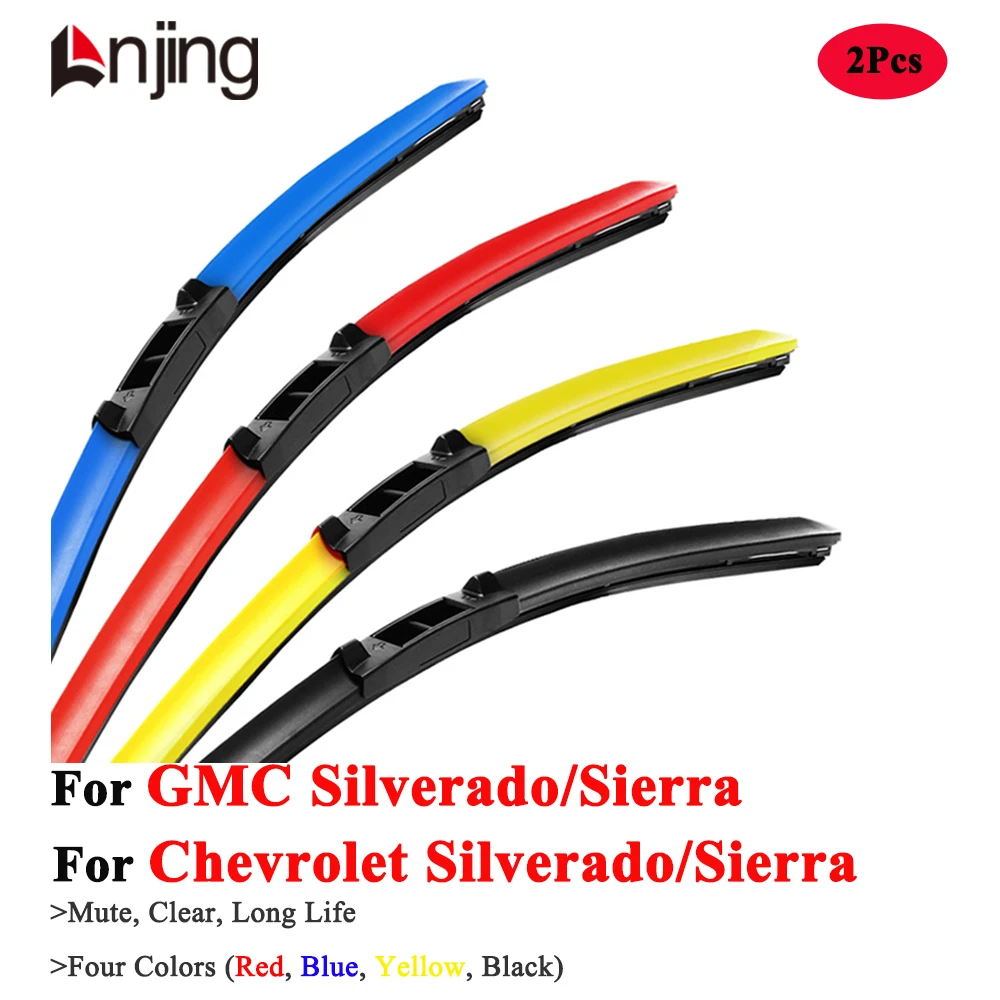 

LNJING Colorful Wiper Blades For Chevrolet GMC GMT800 GMT900 1500 2500 3500 4500 HD 2007 2008 2014 2017 2023 2024 Ca Accessories