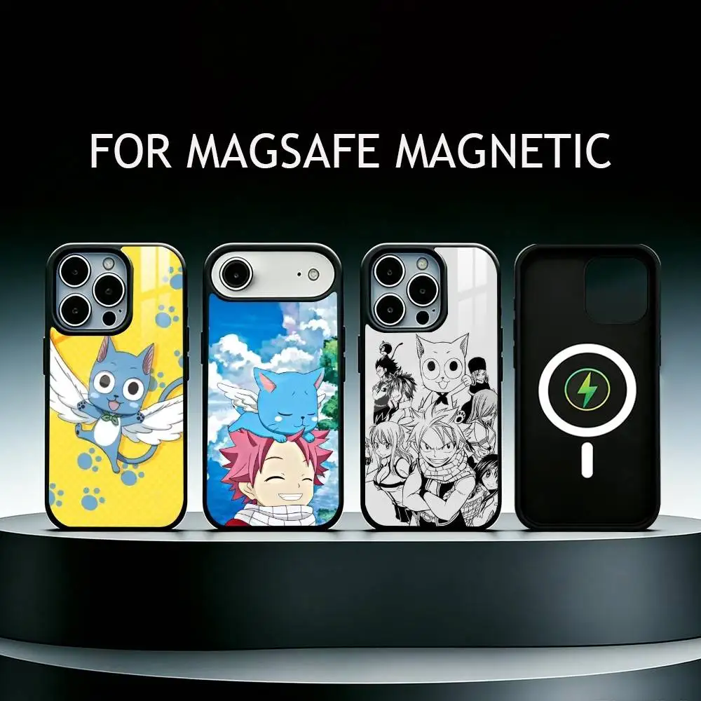 

Anime Fairy Tail Happy Phone Case For iPhone17,16,15,14,13,12,11 Plus,Pro Supports Magnetic Wireless Charging