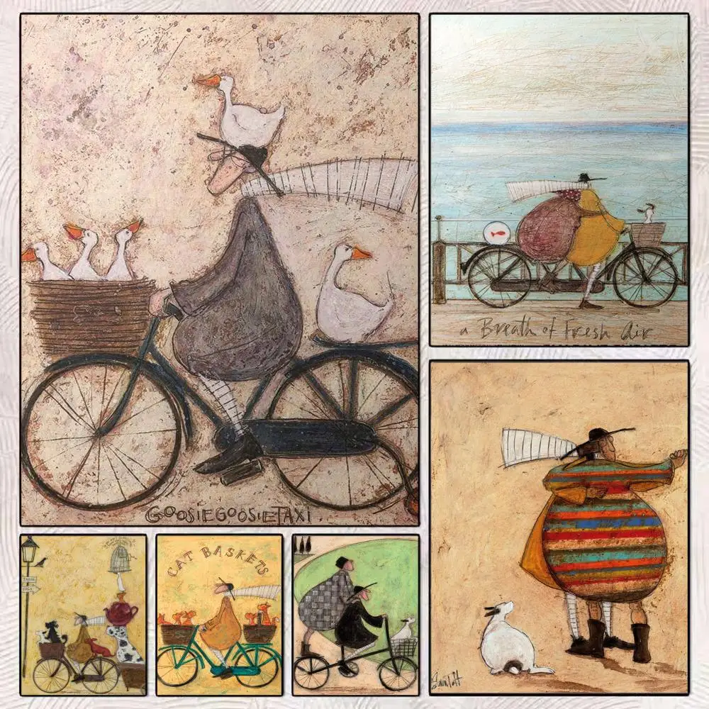 Classic Anime S-Sam Toft Painting Calligraphy Modern Canvas Poster Wall Art Aesthetic Bedroom Decor for Cafe Home Gift